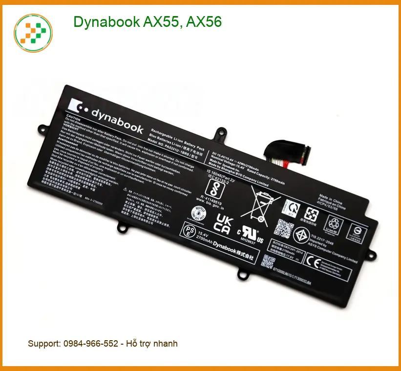 Pin Laptop Dynabook AX55 AX56 - Thay Mới Tận Nơi TPHCM Giá Rẻ