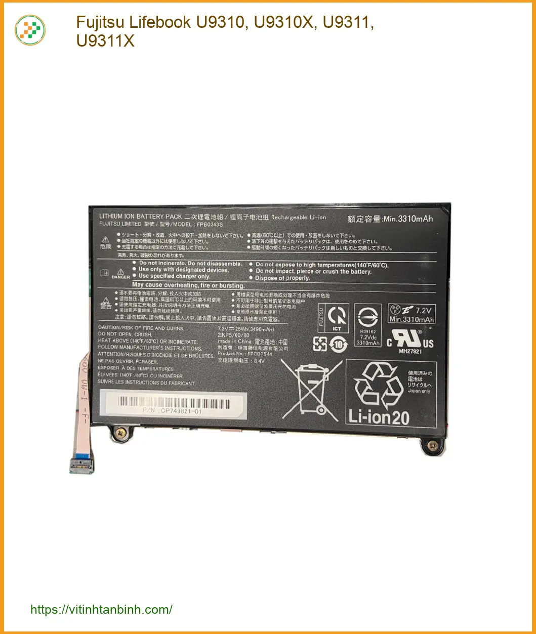 Pin Laptop Fujitsu Lifebook U9310 U9311 - Thay Pin Nhanh Lấy Liền TPHCM