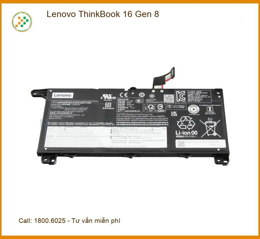 Pin Laptop LENOVO ThinkBook 16 Gen 8 - Thay pin lấy liền, giá rẻ tại Tân Bình