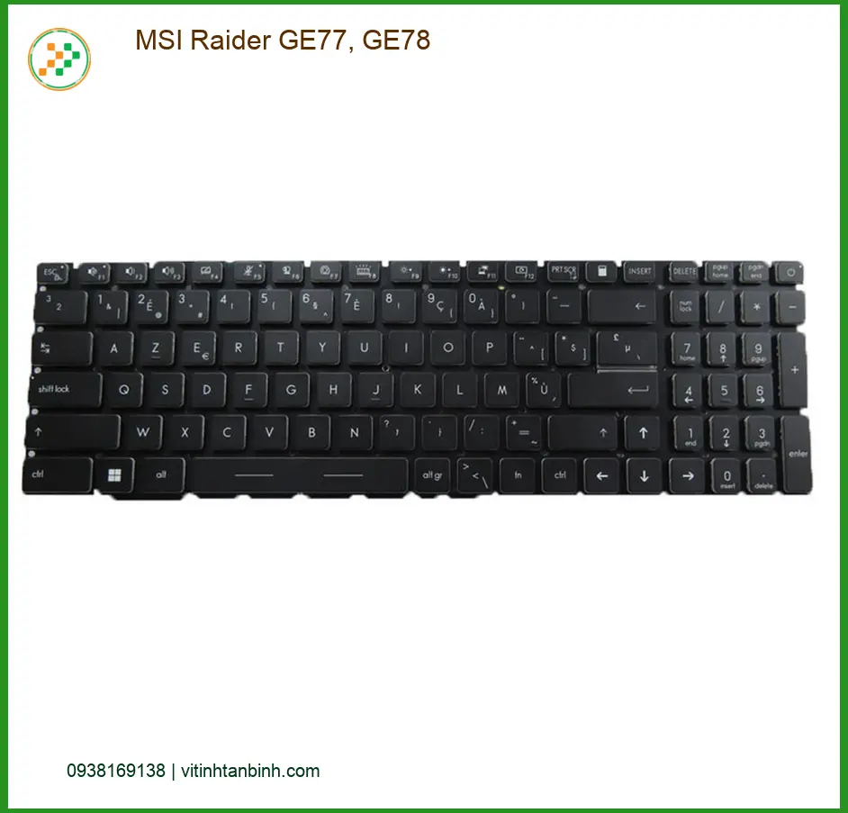 Bàn phím Laptop MSI Raider GE77 GE78 - Thay Nhanh TPHCM - Giá Sinh Viên
