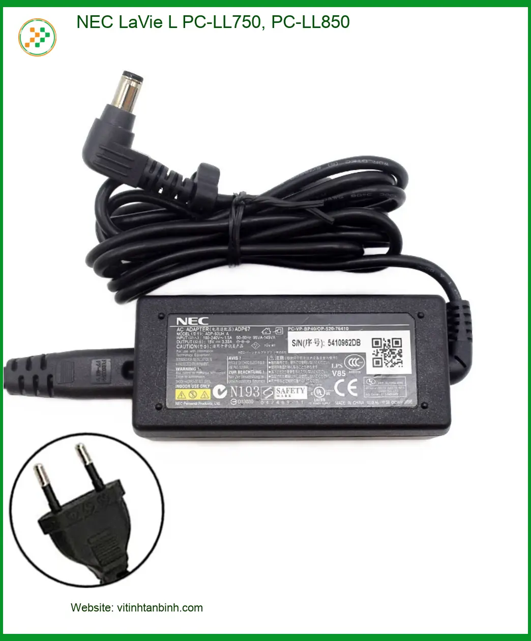 Sạc Laptop Nec LaVie L PC-LL750, PC-LL850 - Giá Rẻ TPHCM | Giao Nhanh 24/7