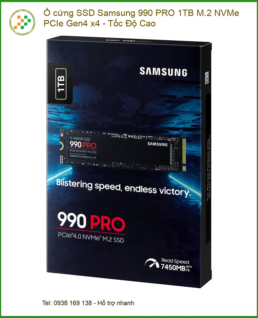 Ổ Cứng SSD Samsung 990 PRO 1TB M.2 NVMe Gen4 - Lắp Đặt Nhanh Tận Nơi TPHCM