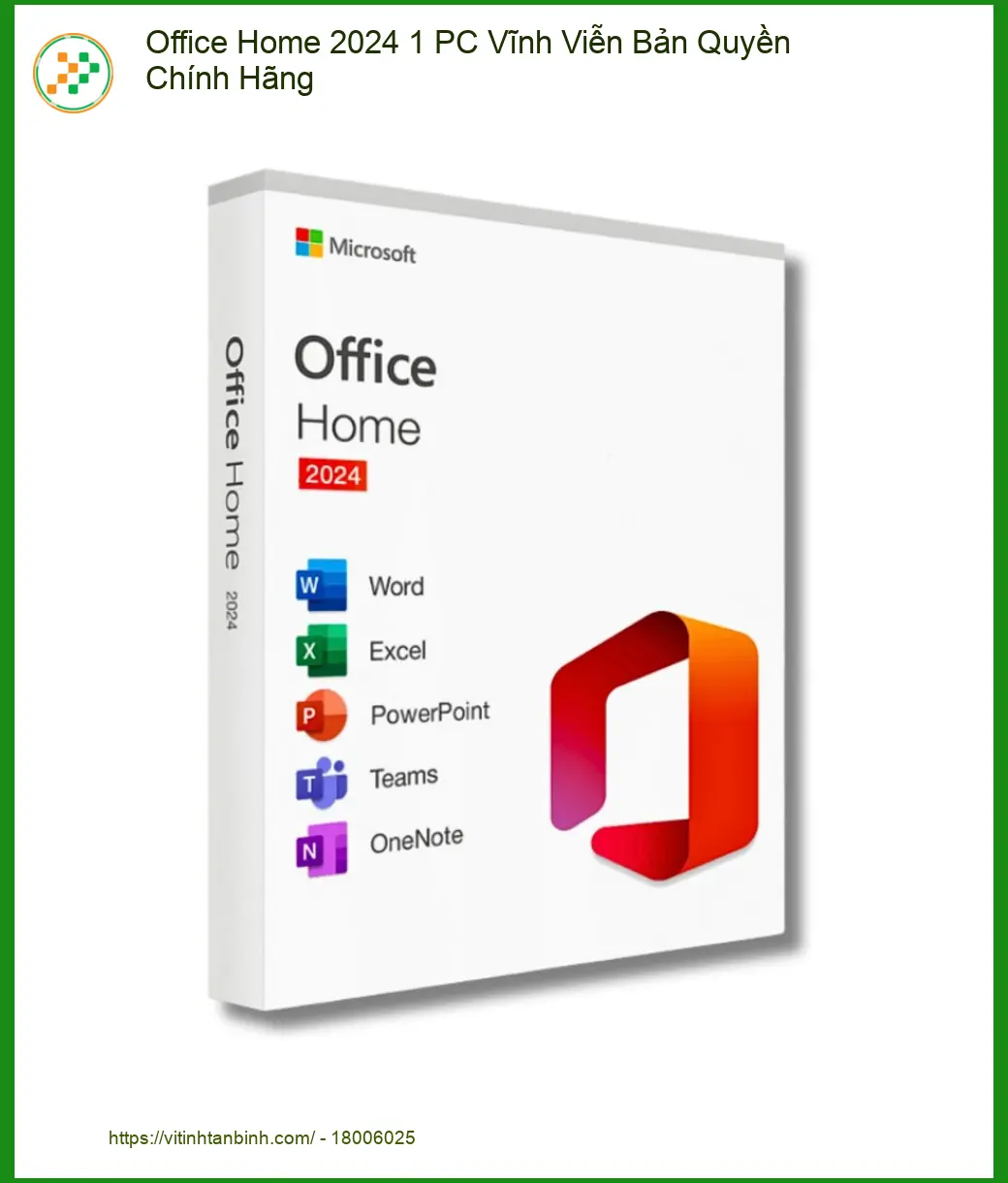 Office Bản Quyền Home 1 PC Vĩnh Viễn - Cửa Hàng Uy Tín - Giá Rẻ - Giao Nhanh TPHCM