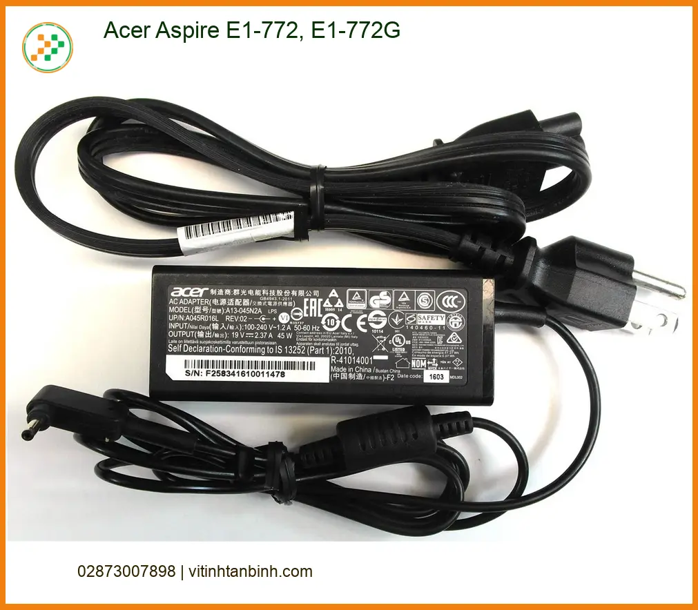 Sạc Laptop ACER Aspire E1-772, E1-772G - Có sẵn, Lấy ngay TPHCM