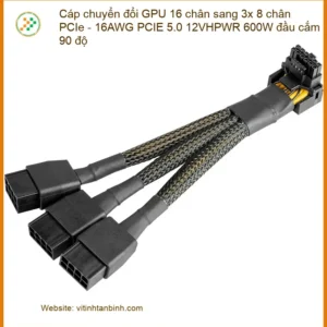Cáp chuyển GPU 16 chân 12VHPWR 600W - Sẵn hàng tại Kho linh kiện TPHCM
