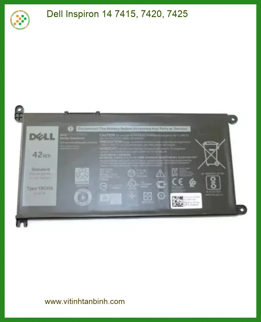 Pin Laptop DELL Inspiron 14 7415, 7420, 7425 - Chính hãng Có sẵn TPHCM