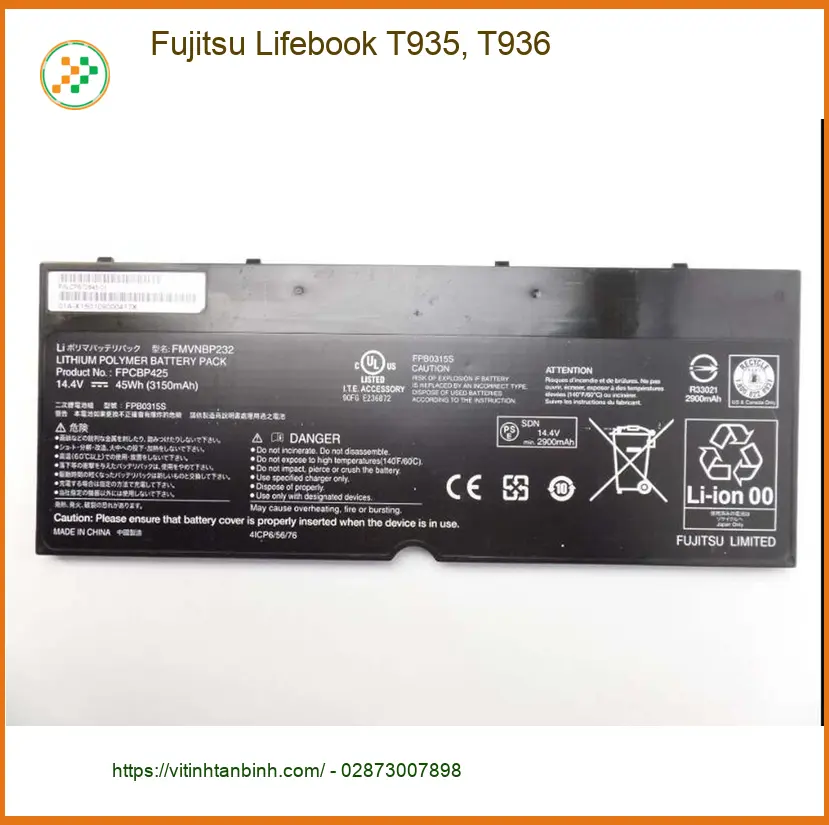 Pin Laptop Fujitsu Lifebook T935 T936 - Thay Nhanh Trong Ngày - Giá Rẻ