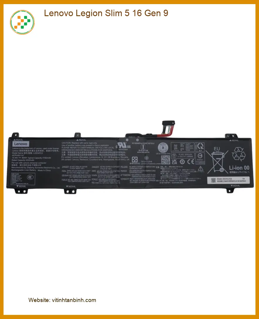 Pin Laptop Lenovo Legion Slim 5 16 Gen 9 - Thay Lấy Ngay TPHCM Giá Rẻ