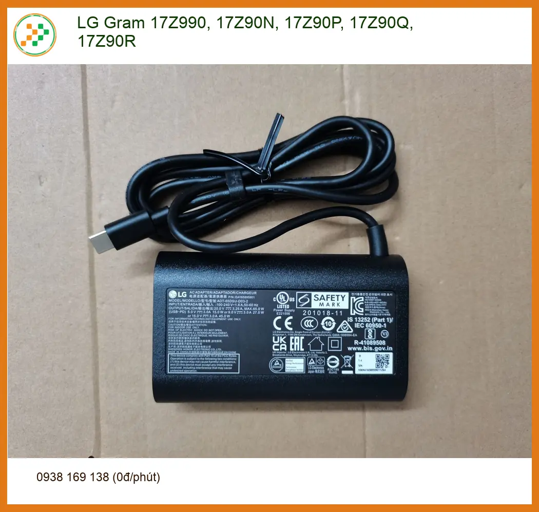 Sạc Laptop LG Gram 17Z990, 17Z90N, 17Z90P - Có sẵn TPHCM