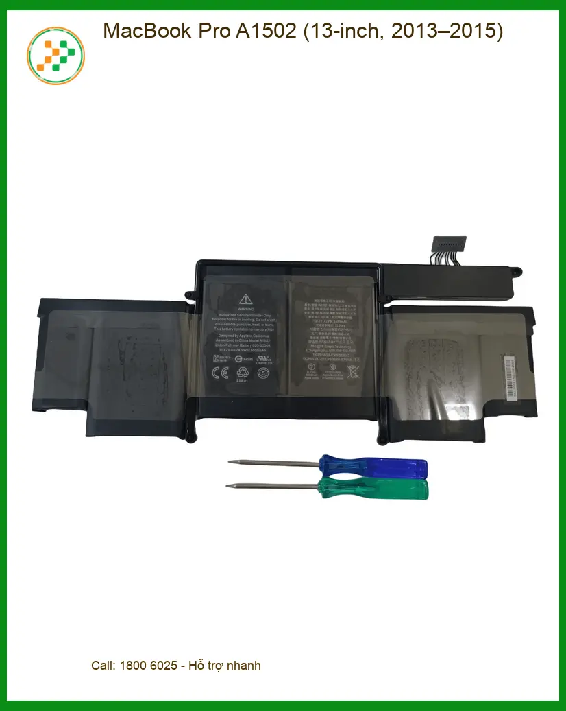 Pin Laptop APPLE MacBook Pro A1502 - Chính hãng Sẵn hàng Lấy ngay TPHCM