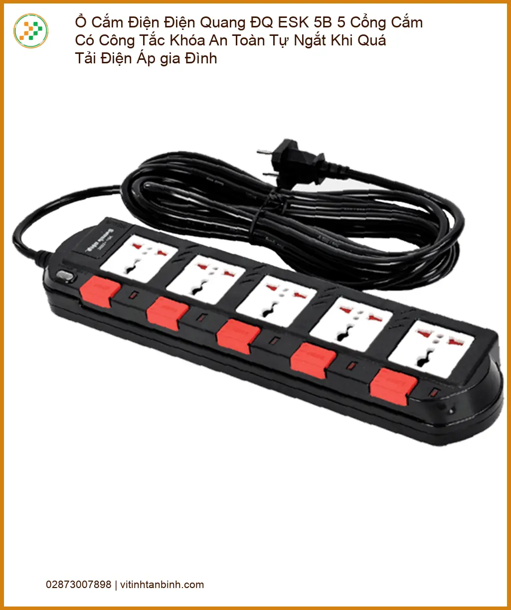 Ổ Cắm Điện Quang ĐQ ESK 5B 5 Cổng - Cửa hàng Uy tín Lấy liền