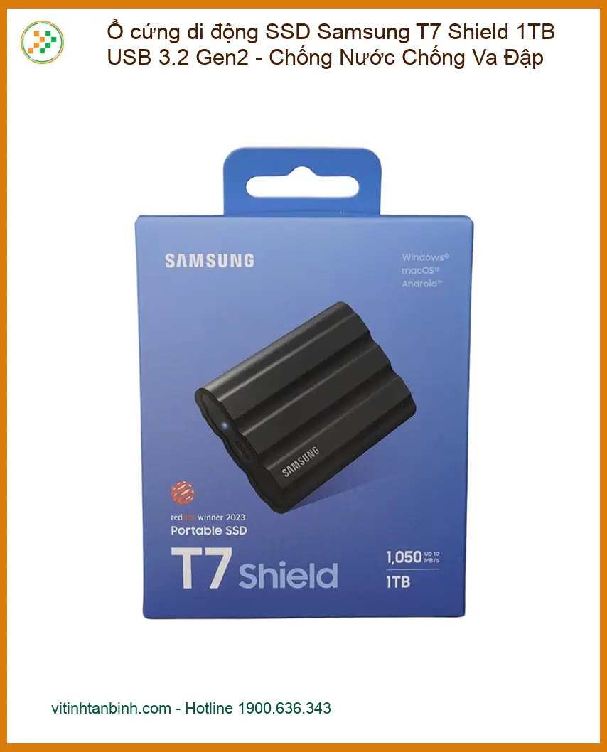 Ổ Cứng Di Động SSD Samsung T7 Shield 1TB - Sẵn hàng TPHCM Lấy ngay