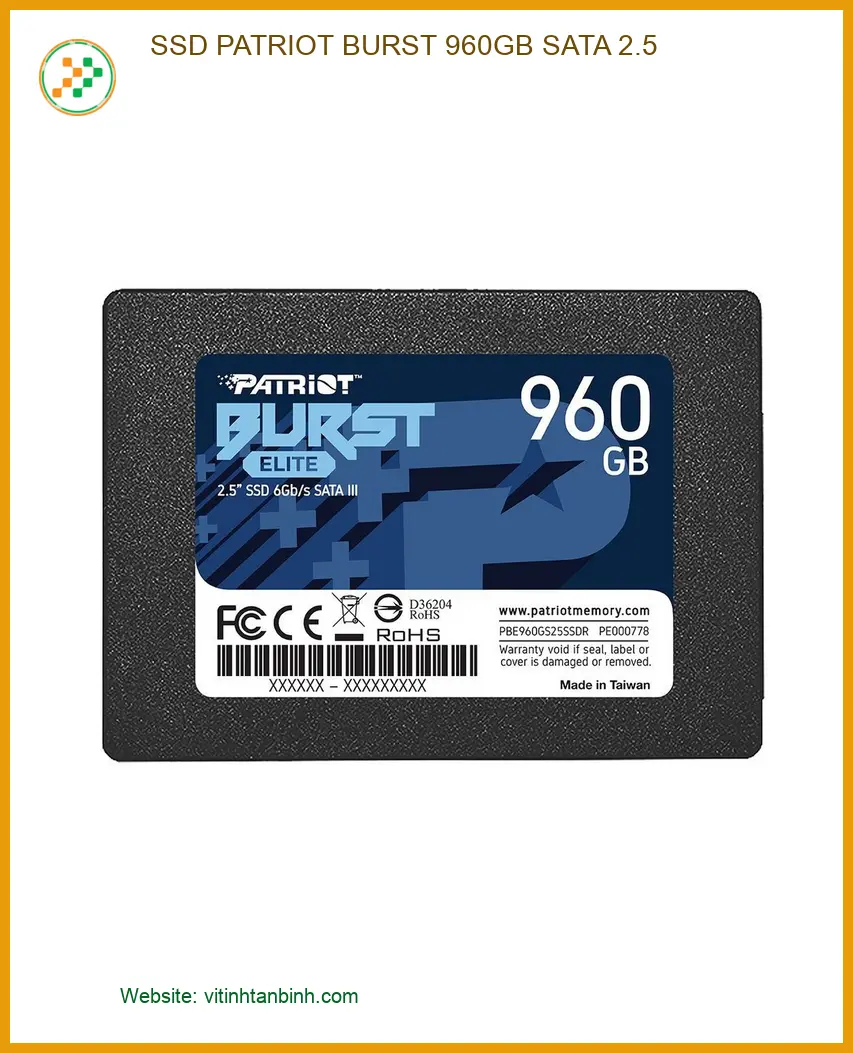 Ổ cứng Laptop SSD PATRIOT BURST 960GB SATA 2.5 - Sẵn hàng | Giao tốc hành TPHCM