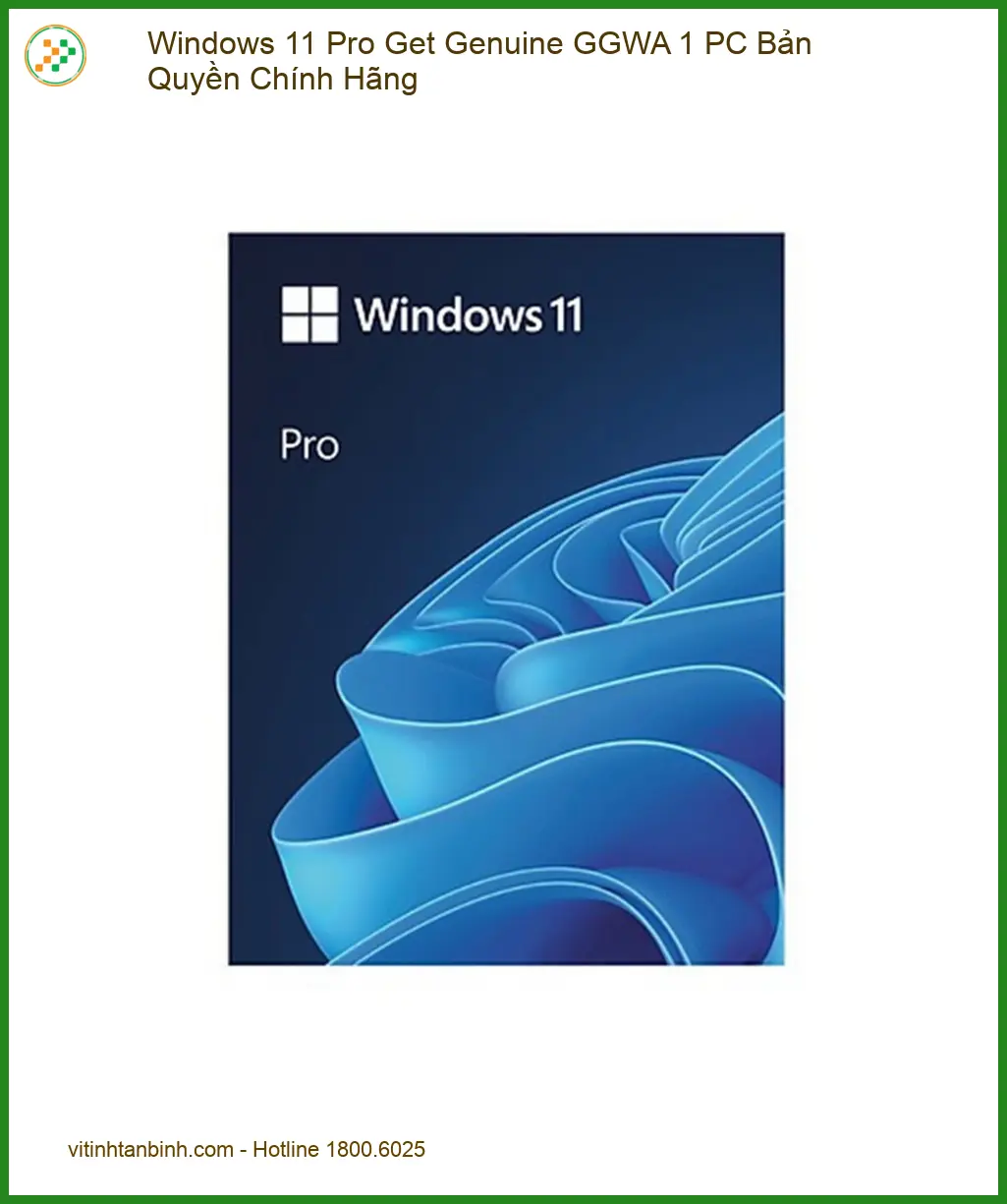 Windows 11 Pro Bản Quyền GGWA Chính Hãng - Cửa hàng TPHCM, Sẵn hàng, Giá tốt