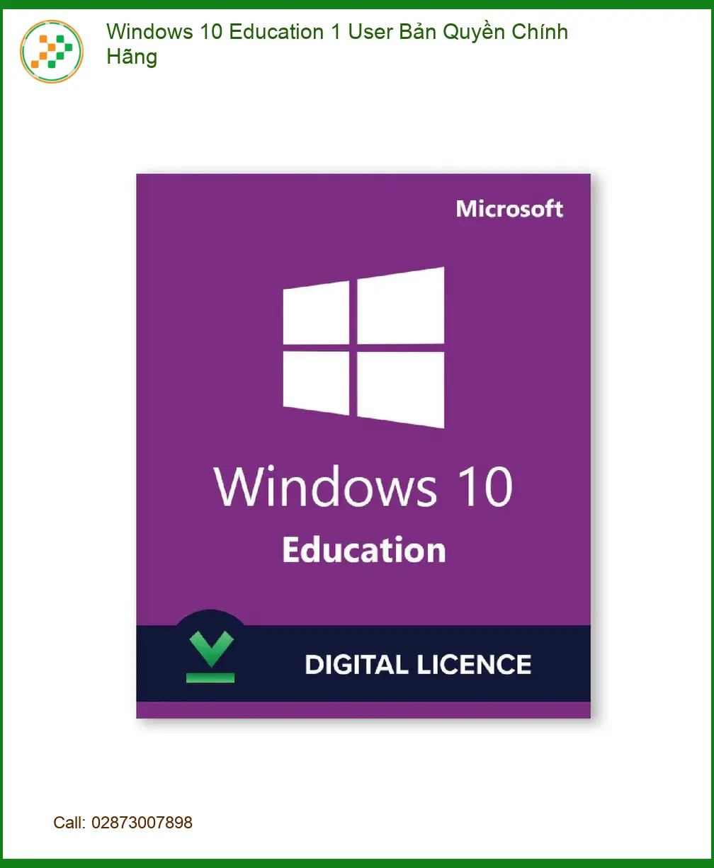 Windows Bản Quyền 10 Education 1 User Chính Hãng - Kho phần mềm Uy tín TPHCM