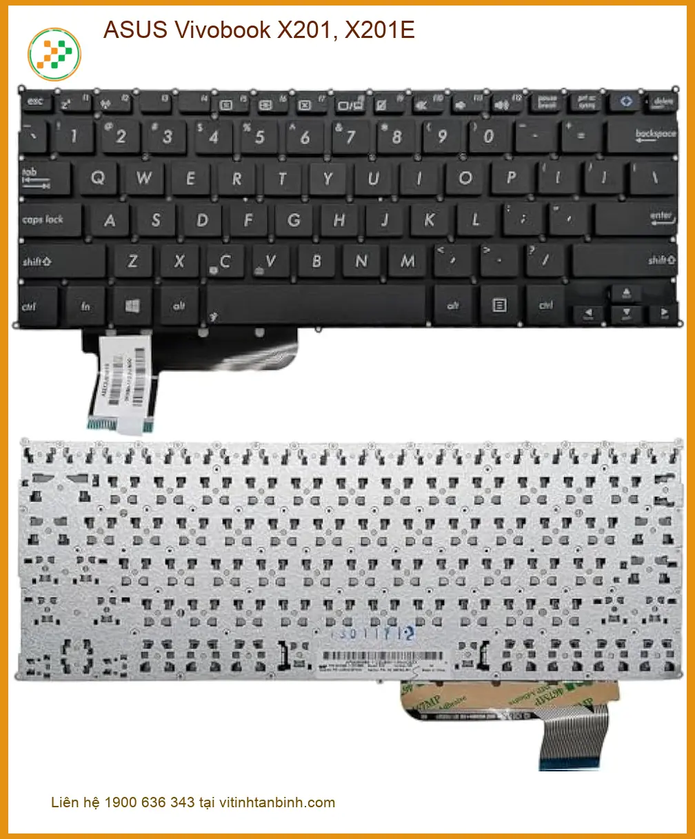 Bàn phím Laptop ASUS Vivobook X201, X201E - Linh kiện thay thế, Có sẵn Lấy liền