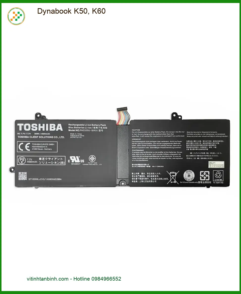 Pin Laptop Dynabook K50, K60 - Kho linh kiện Chính hãng Lấy ngay