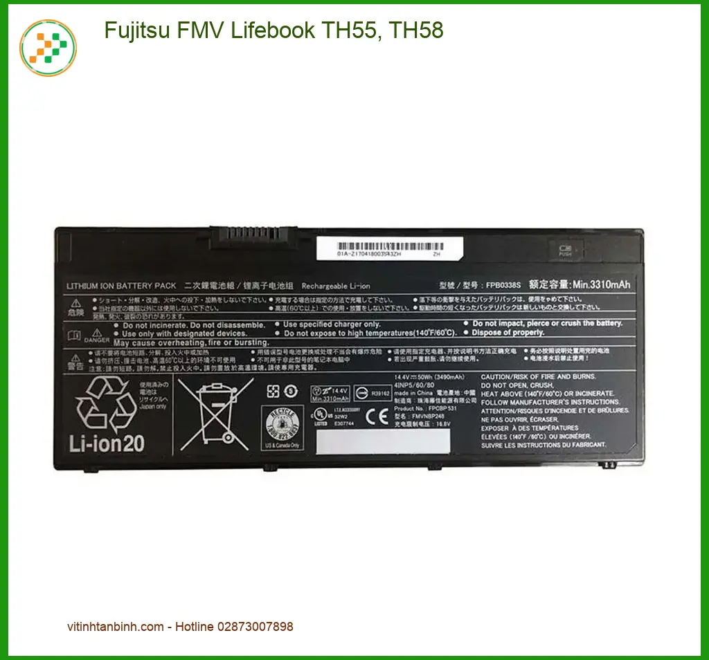 Pin Laptop Fujitsu FMV Lifebook TH55, TH58 - Sẵn kho, Chính hãng, Lấy ngay TPHCM