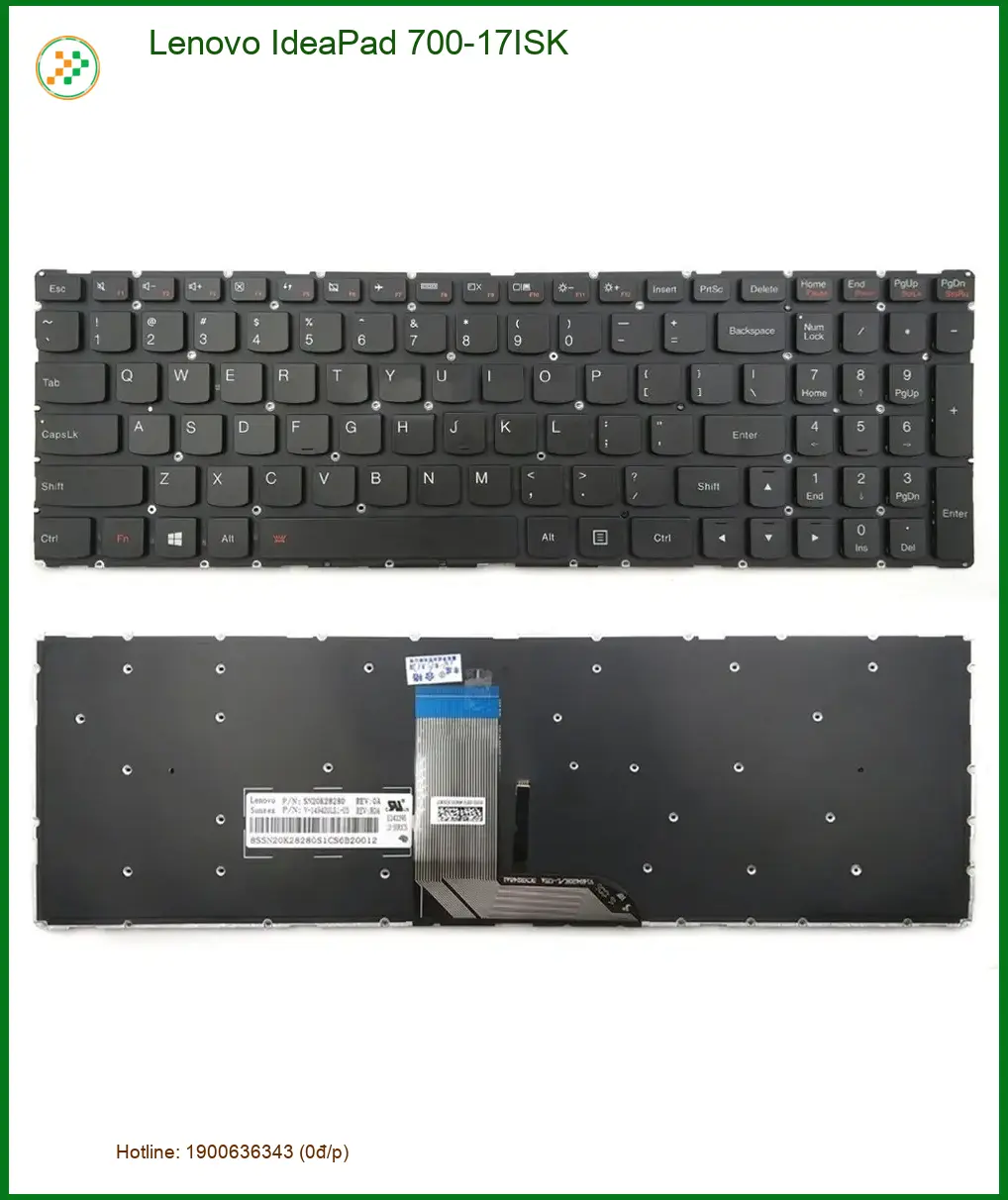 Bàn phím Lenovo IdeaPad 700-17ISK - Kho linh kiện Có sẵn, Lấy ngay Giá rẻ