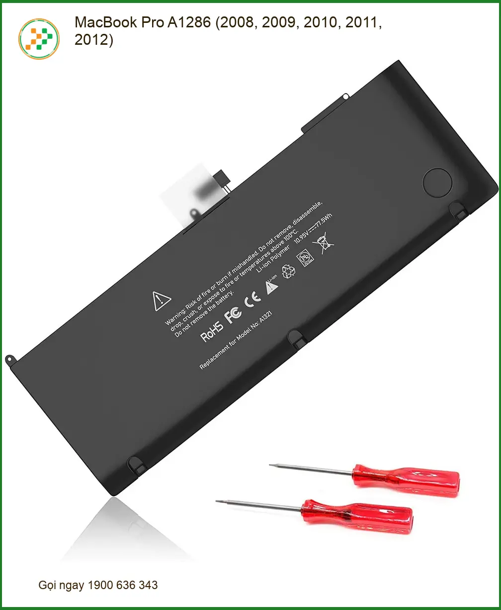 Pin Laptop APPLE MacBook Pro A1286 - Chính hãng Sẵn hàng Lấy liền TPHCM