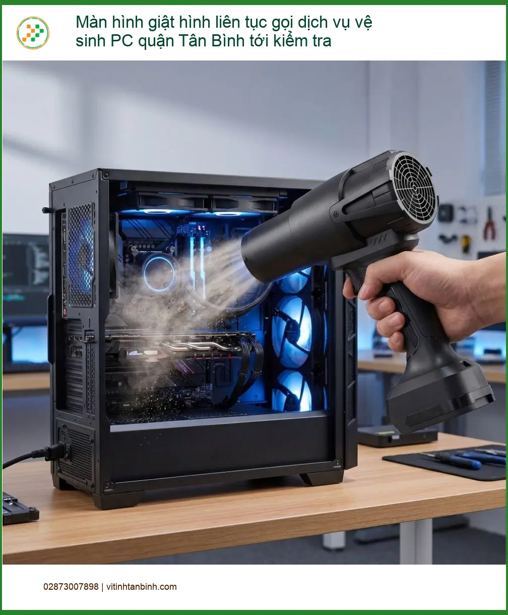 Vệ Sinh Máy Tính Màn hình giật liên tục gọi dịch vụ PC Tân Bình - Trung tâm uy tín