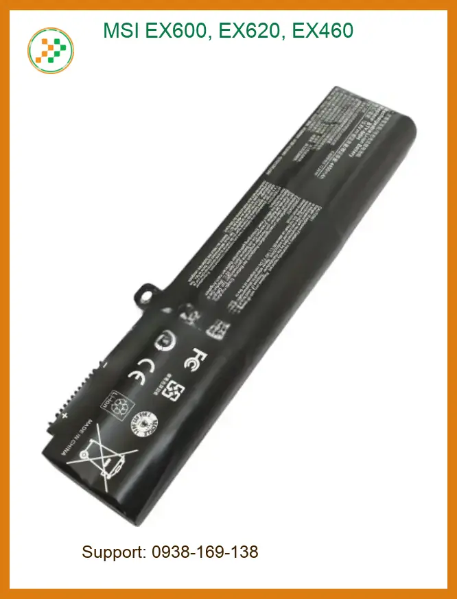 Pin Laptop MSI EX600, EX620, EX460 - Chính hãng, Có sẵn Lấy ngay Giá rẻ