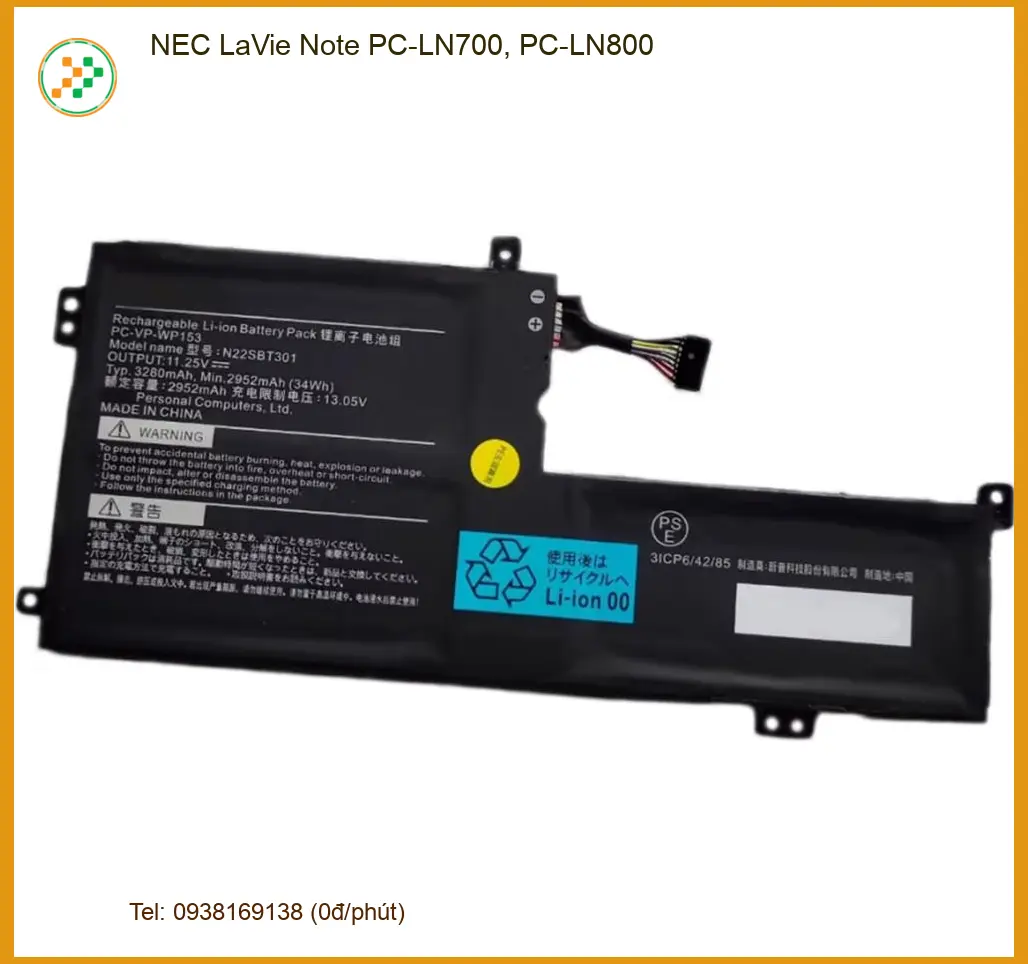 Pin Laptop Nec NEC LaVie Note PC-LN700, PC-LN800 - Cửa hàng Chính hãng Giá rẻ